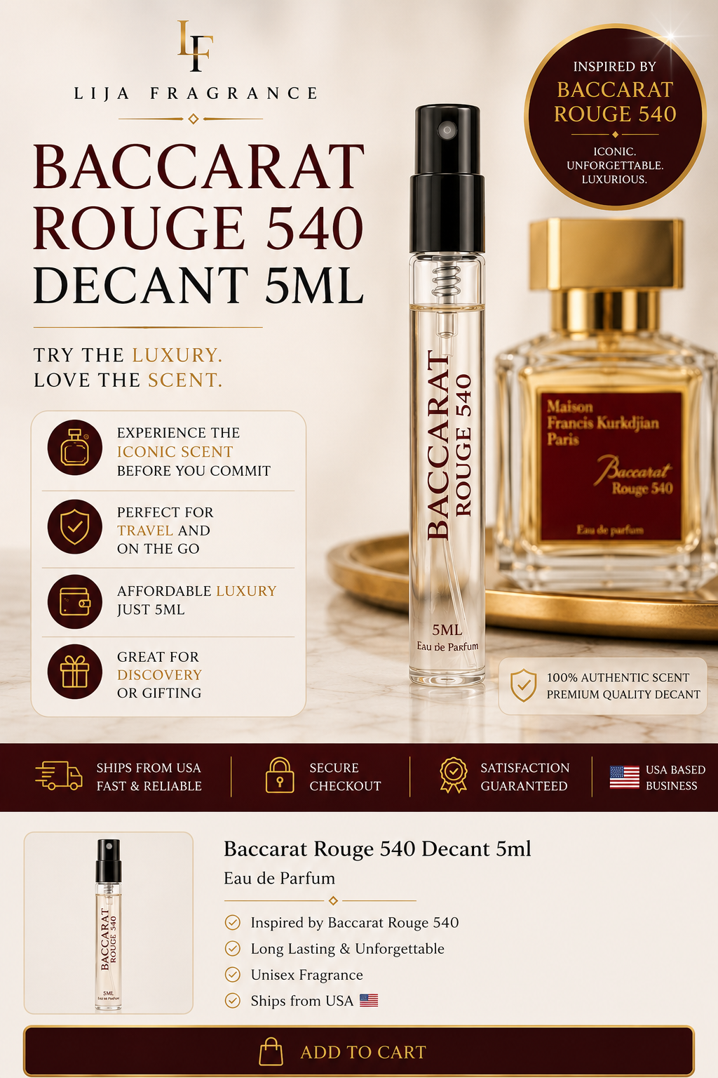 Baccarat Rouge 540 Decant 5ml | Luxury Fragrance Sample
